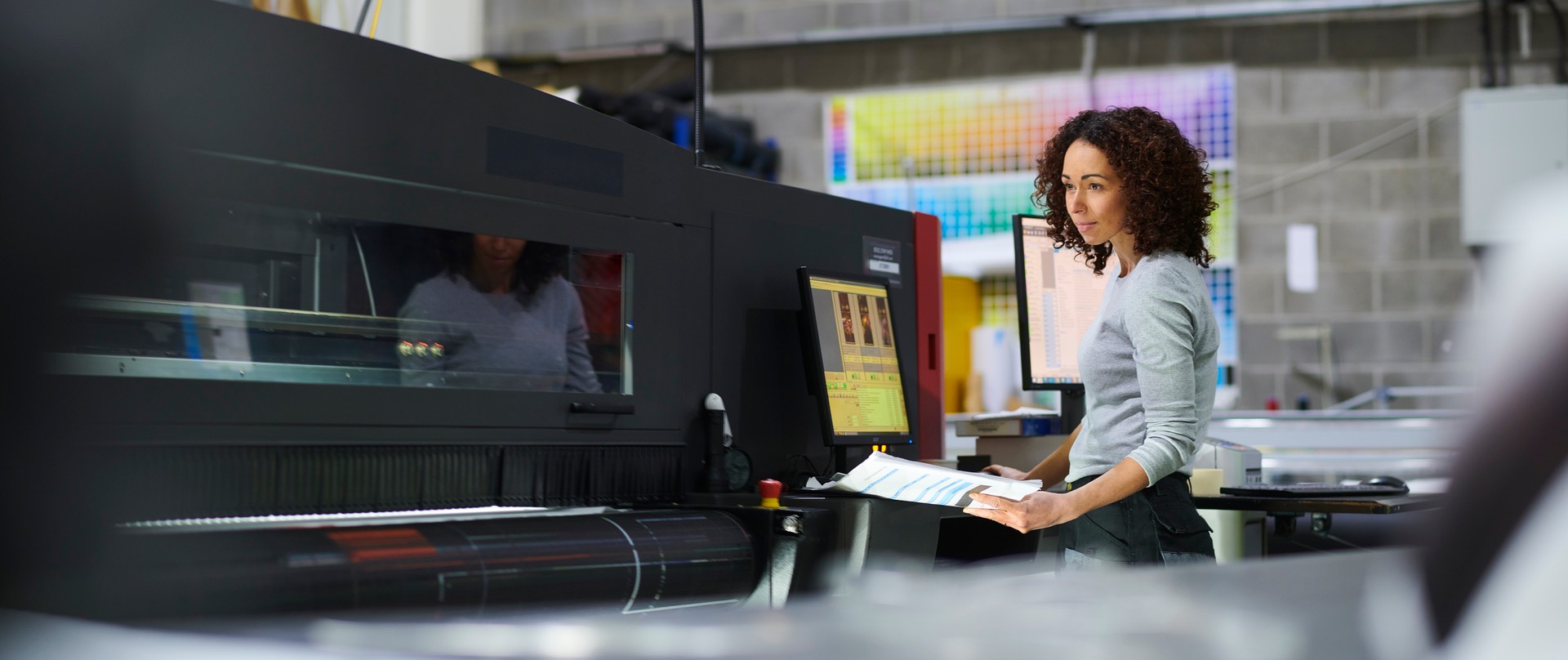 female printing operator